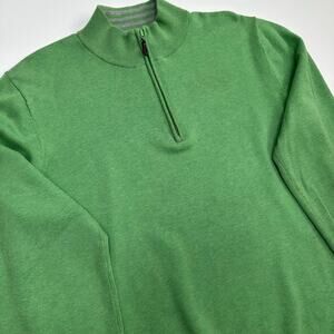 J. McLaughlin Men’s Green Quarter Zip Pullover Sweater